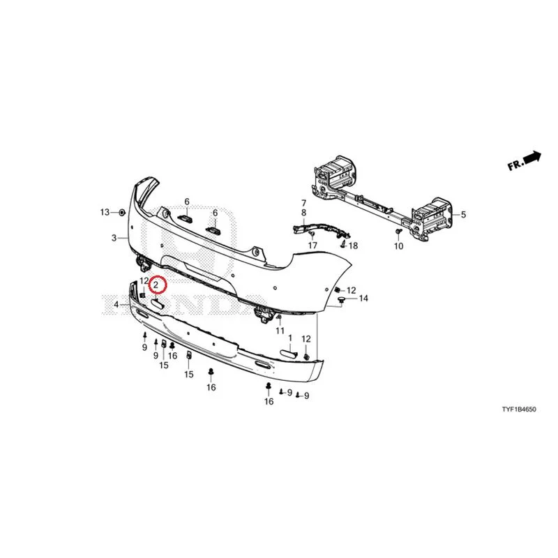 [NEW] JDM HONDA Honda e ZC7 2023 Rear Bumper GENUINE OEM - Image 3