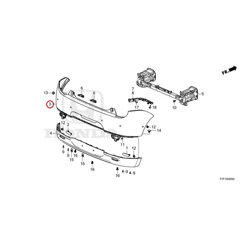 [NEW] JDM HONDA Honda e ZC7 2023 Rear Bumper GENUINE OEM - Image 8