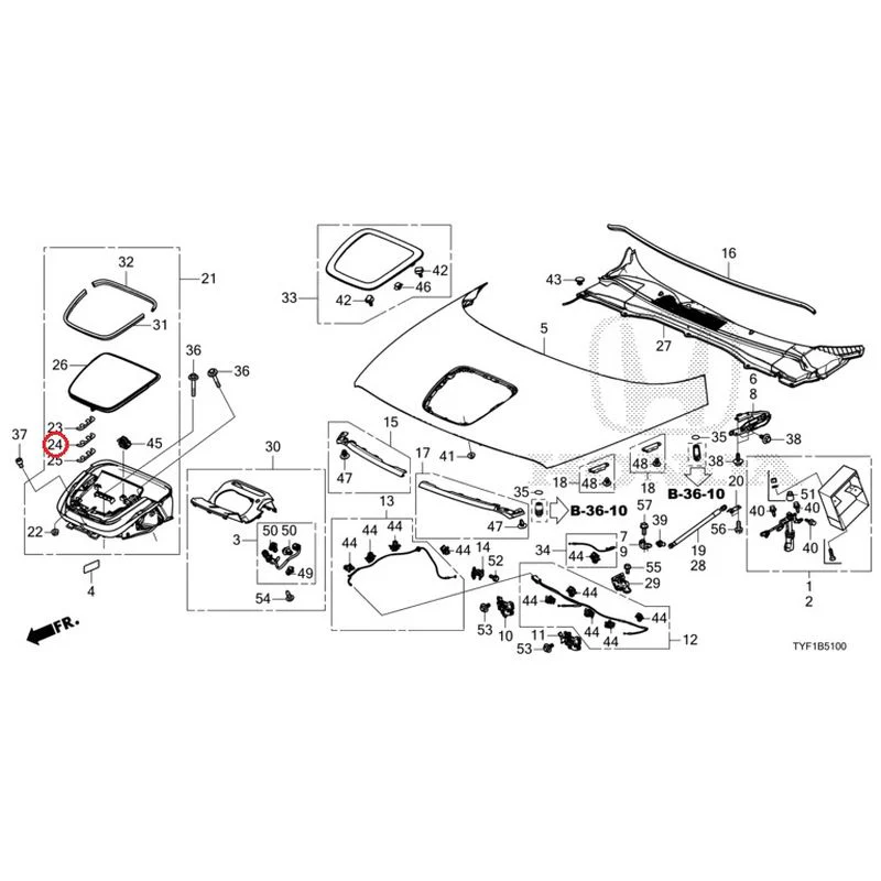 [NEW] JDM HONDA Honda e ZC7 2023 Hood GENUINE OEM - Image 27