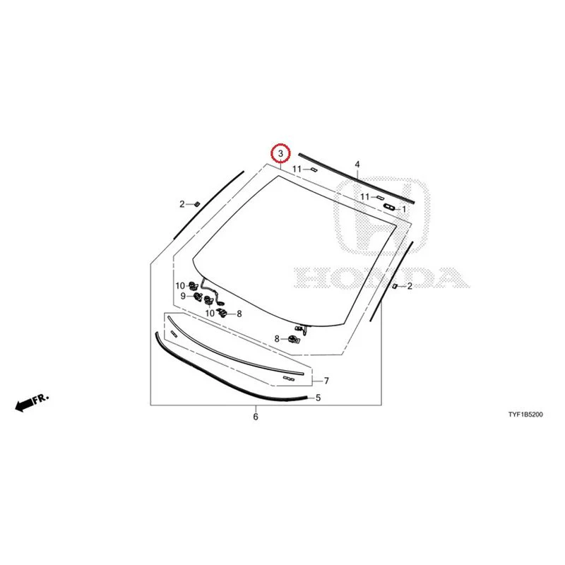 [NEW] JDM HONDA Honda e ZC7 2023 Front Windshield GENUINE OEM - Image 4
