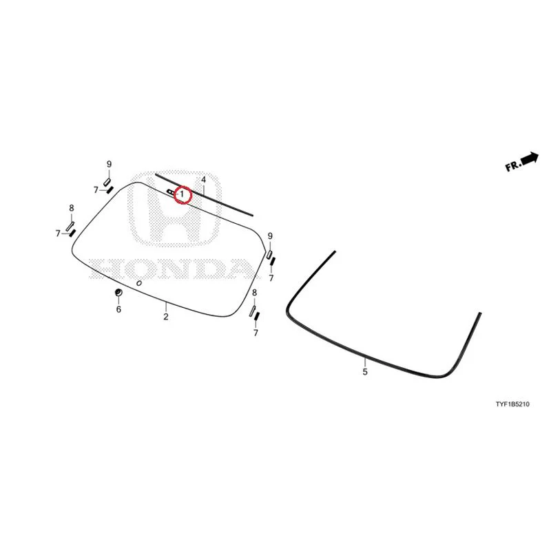 [NEW] JDM HONDA Honda e ZC7 2023 Rear Windshield Glass GENUINE OEM - Image 2