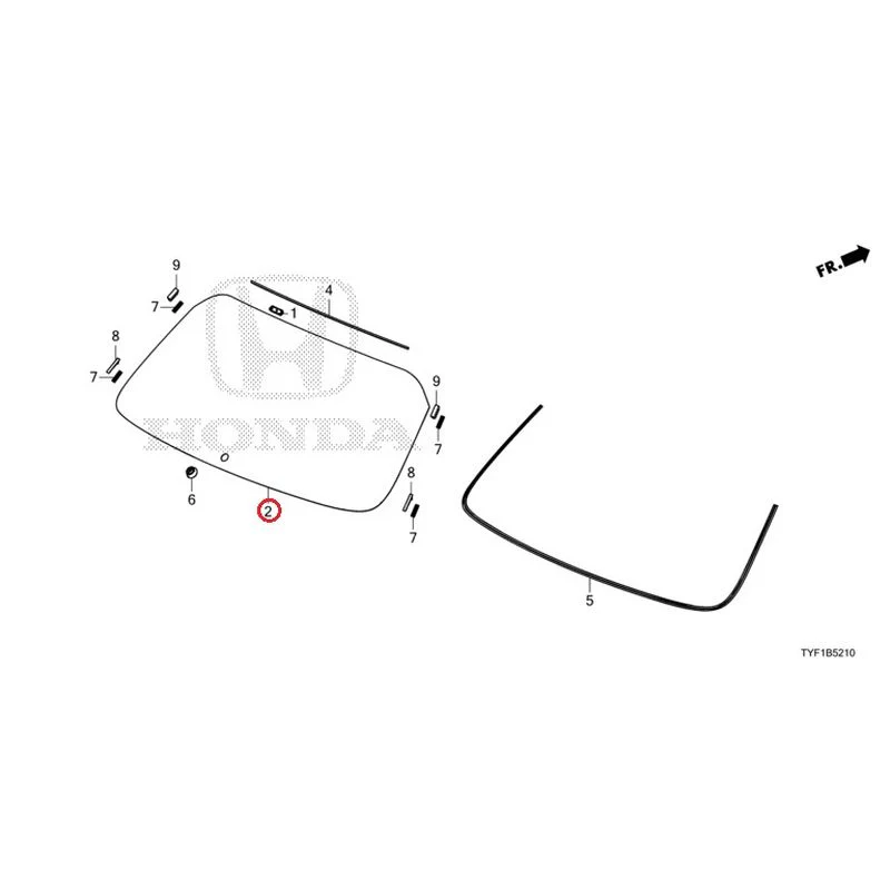 [NEW] JDM HONDA Honda e ZC7 2023 Rear Windshield Glass GENUINE OEM - Image 3