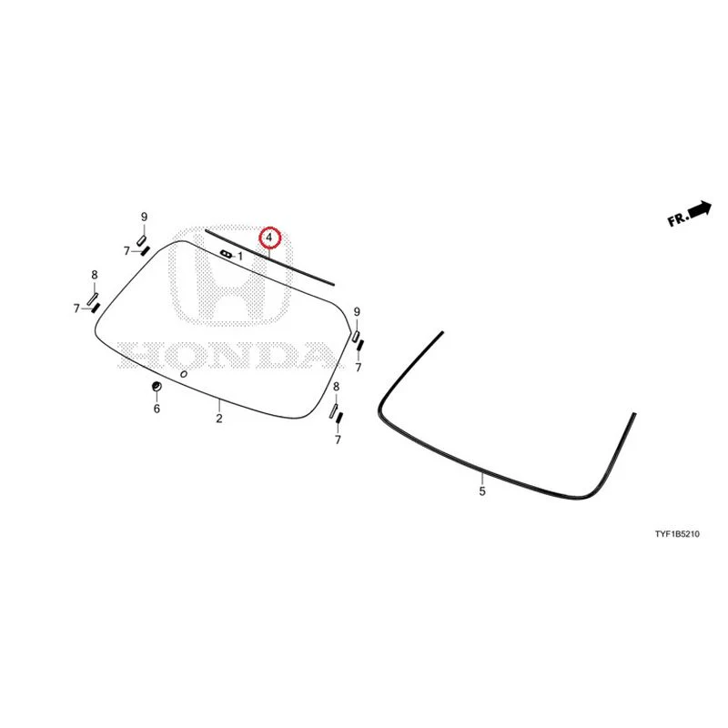 [NEW] JDM HONDA Honda e ZC7 2023 Rear Windshield Glass GENUINE OEM - Image 4