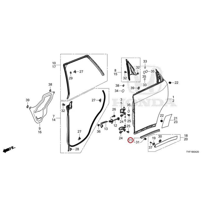 [NEW] JDM HONDA Honda e ZC7 2023 Rear Door Panel GENUINE OEM - Image 12