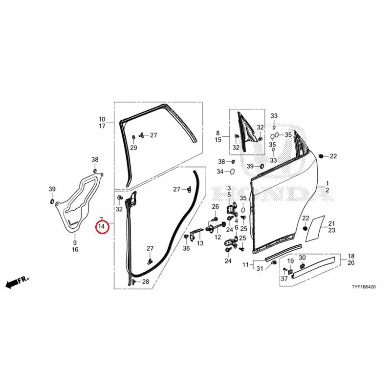 [NEW] JDM HONDA Honda e ZC7 2023 Rear Door Panel GENUINE OEM - Image 15