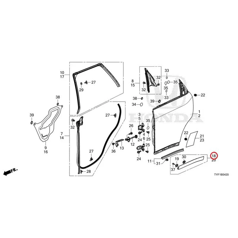 [NEW] JDM HONDA Honda e ZC7 2023 Rear Door Panel GENUINE OEM - Image 19