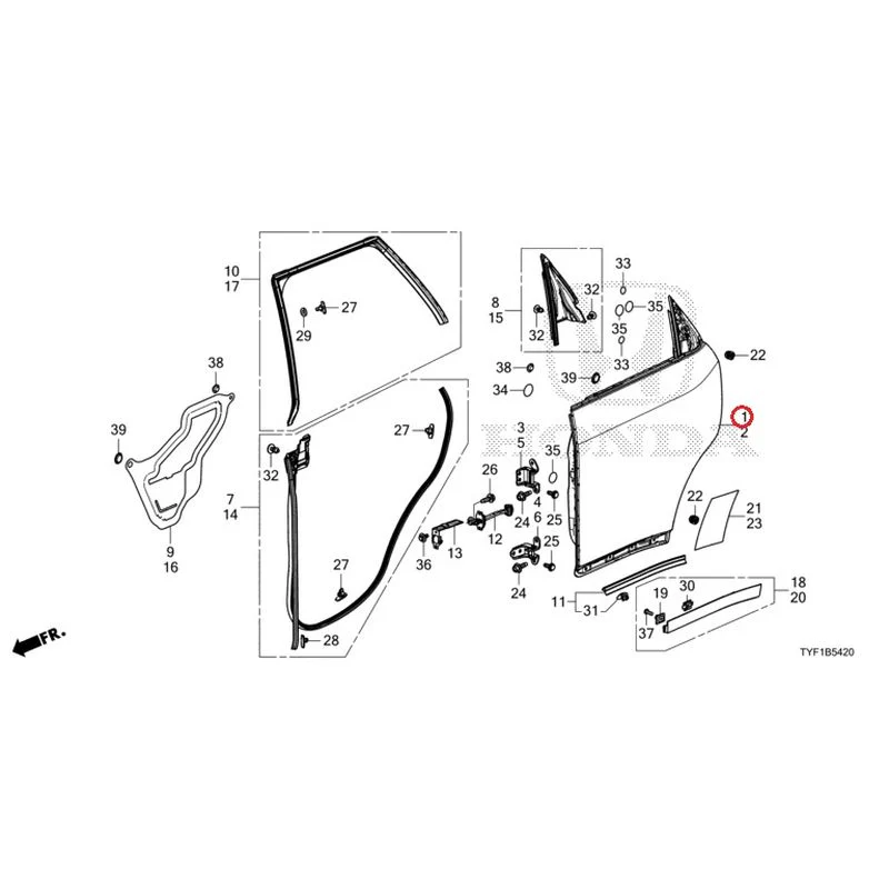 [NEW] JDM HONDA Honda e ZC7 2023 Rear Door Panel GENUINE OEM - Image 2