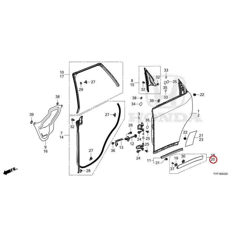 [NEW] JDM HONDA Honda e ZC7 2023 Rear Door Panel GENUINE OEM - Image 21