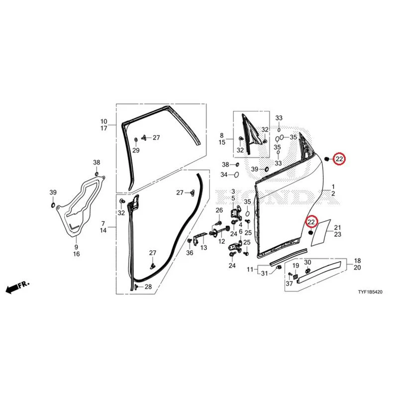 [NEW] JDM HONDA Honda e ZC7 2023 Rear Door Panel GENUINE OEM - Image 23