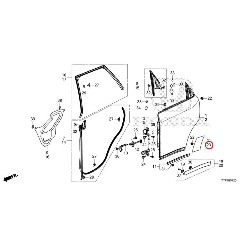 [NEW] JDM HONDA Honda e ZC7 2023 Rear Door Panel GENUINE OEM - Image 24