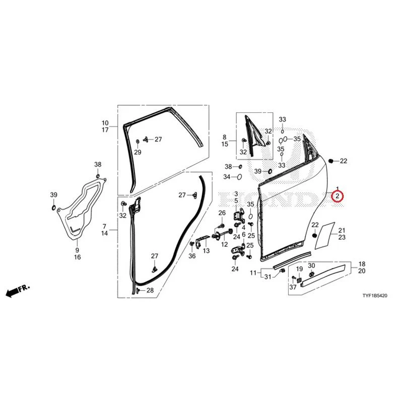 [NEW] JDM HONDA Honda e ZC7 2023 Rear Door Panel GENUINE OEM - Image 3