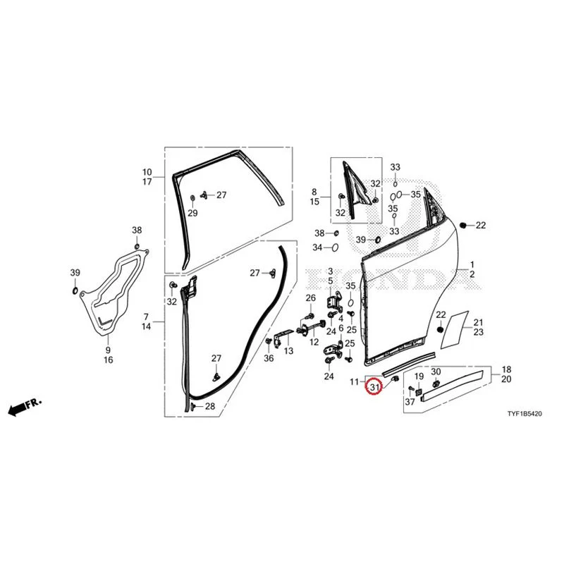 [NEW] JDM HONDA Honda e ZC7 2023 Rear Door Panel GENUINE OEM - Image 33