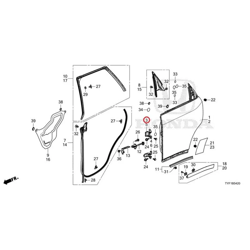 [NEW] JDM HONDA Honda e ZC7 2023 Rear Door Panel GENUINE OEM - Image 4
