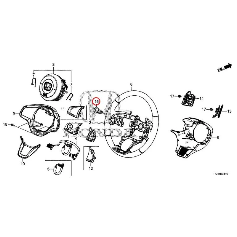 [NEW] JDM HONDA N-WGN CUSTOM JH3 2023 Steering Wheel (SRS) GENUINE OEM - Image 12
