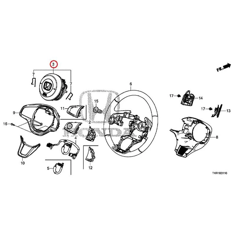[NEW] JDM HONDA N-WGN CUSTOM JH3 2023 Steering Wheel (SRS) GENUINE OEM - Image 5