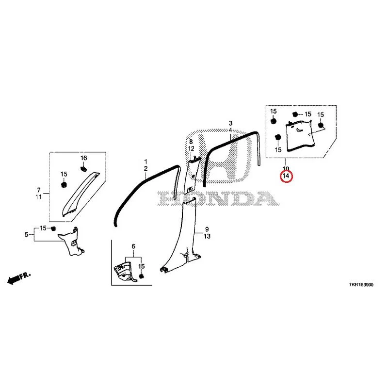 [NEW] JDM HONDA N-WGN CUSTOM JH3 2023 Pillar Garnish GENUINE OEM - Image 15