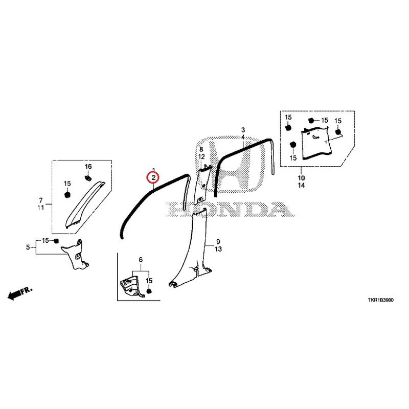 [NEW] JDM HONDA N-WGN CUSTOM JH3 2023 Pillar Garnish GENUINE OEM - Image 3