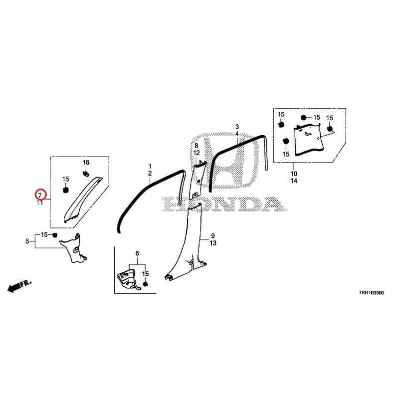 [NEW] JDM HONDA N-WGN CUSTOM JH3 2023 Pillar Garnish GENUINE OEM - Image 8