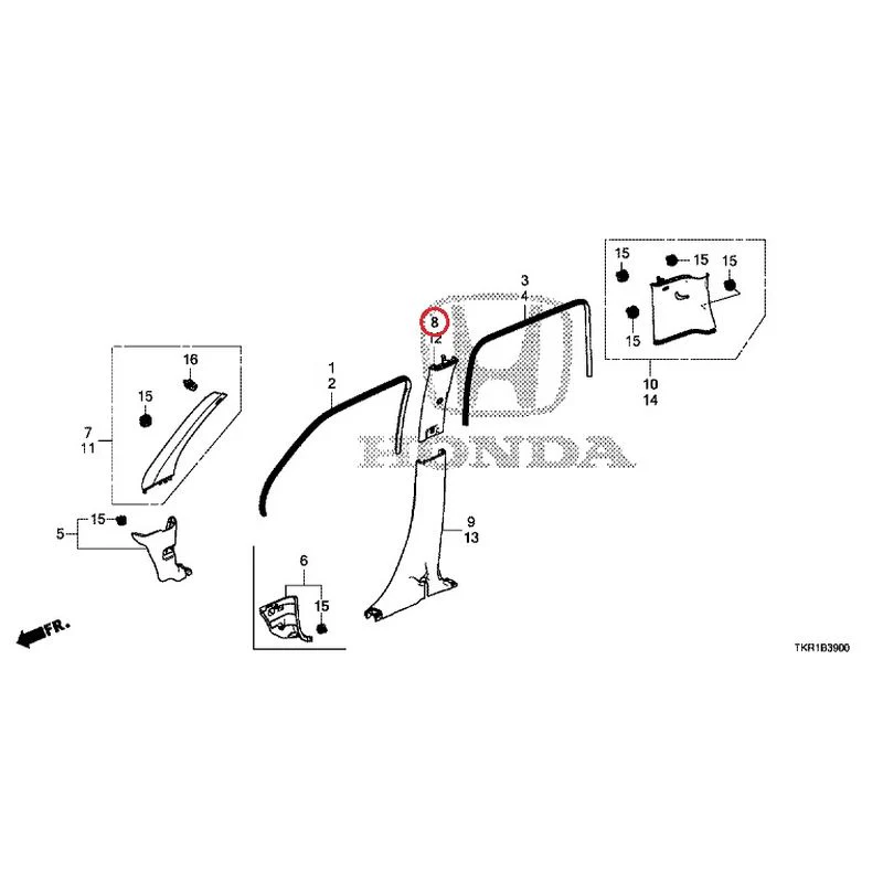 [NEW] JDM HONDA N-WGN CUSTOM JH3 2023 Pillar Garnish GENUINE OEM - Image 9