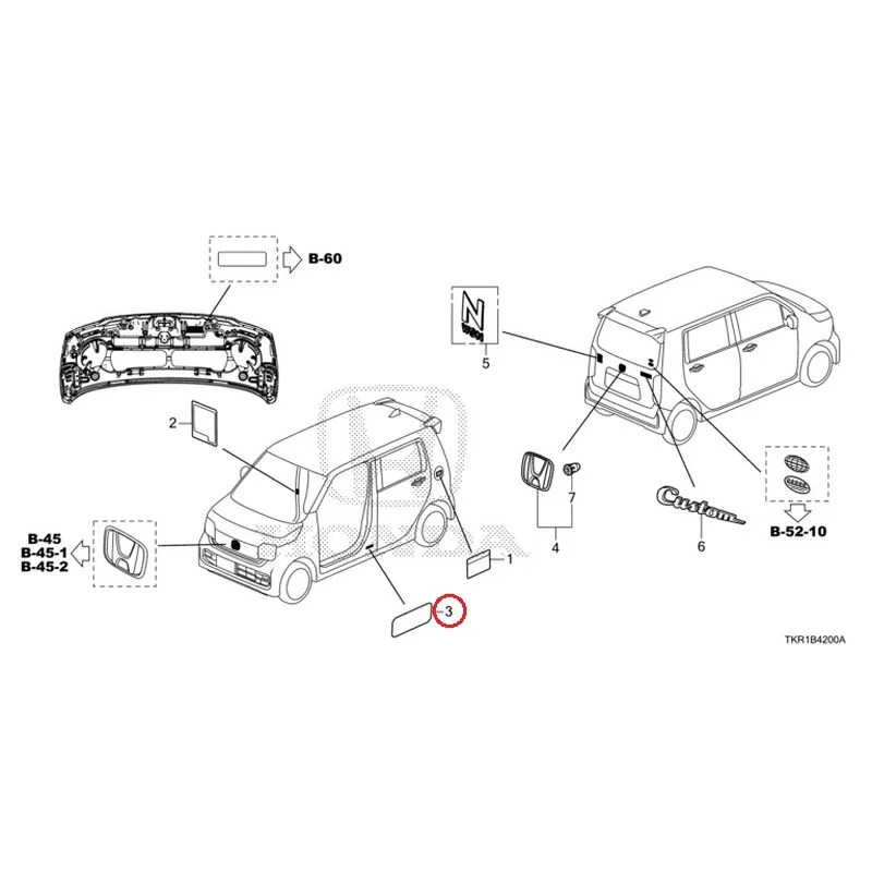 [NEW] JDM HONDA N-WGN CUSTOM JH3 2023 Emblem/Caution Label GENUINE OEM - Image 4