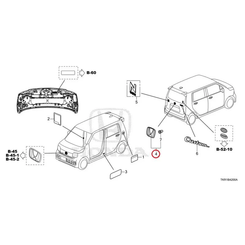 [NEW] JDM HONDA N-WGN CUSTOM JH3 2023 Emblem/Caution Label GENUINE OEM - Image 5