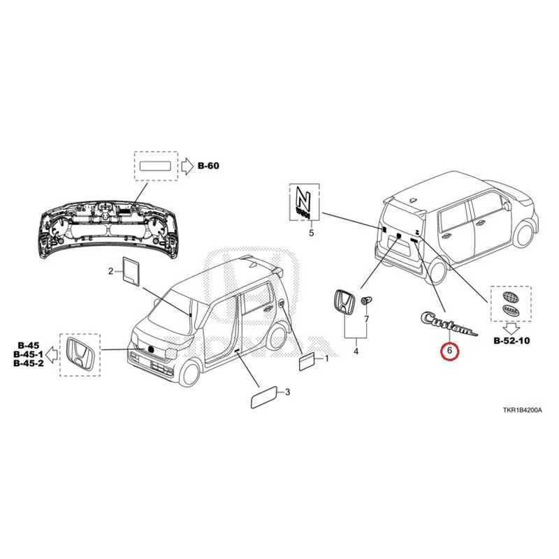 [NEW] JDM HONDA N-WGN CUSTOM JH3 2023 Emblem/Caution Label GENUINE OEM - Image 7