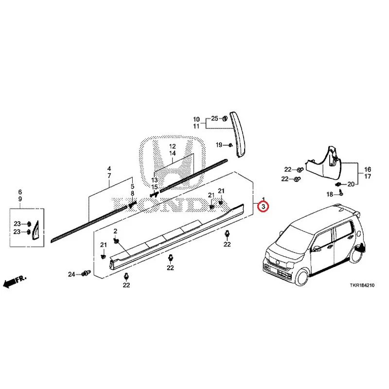 [NEW] JDM HONDA N-WGN CUSTOM JH3 2023 Molding/Side Sill Garnish GENUINE OEM - Image 14