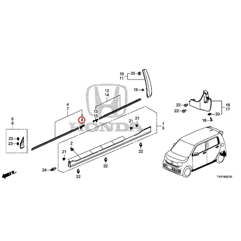 [NEW] JDM HONDA N-WGN CUSTOM JH3 2023 Molding/Side Sill Garnish GENUINE OEM - Image 19