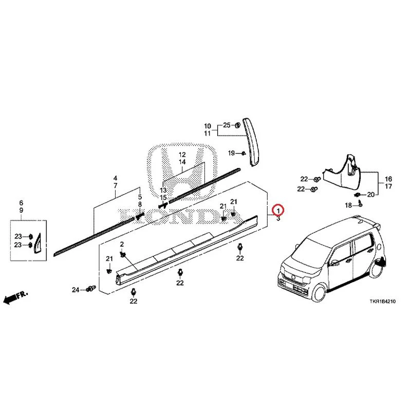 [NEW] JDM HONDA N-WGN CUSTOM JH3 2023 Molding/Side Sill Garnish GENUINE OEM - Image 2