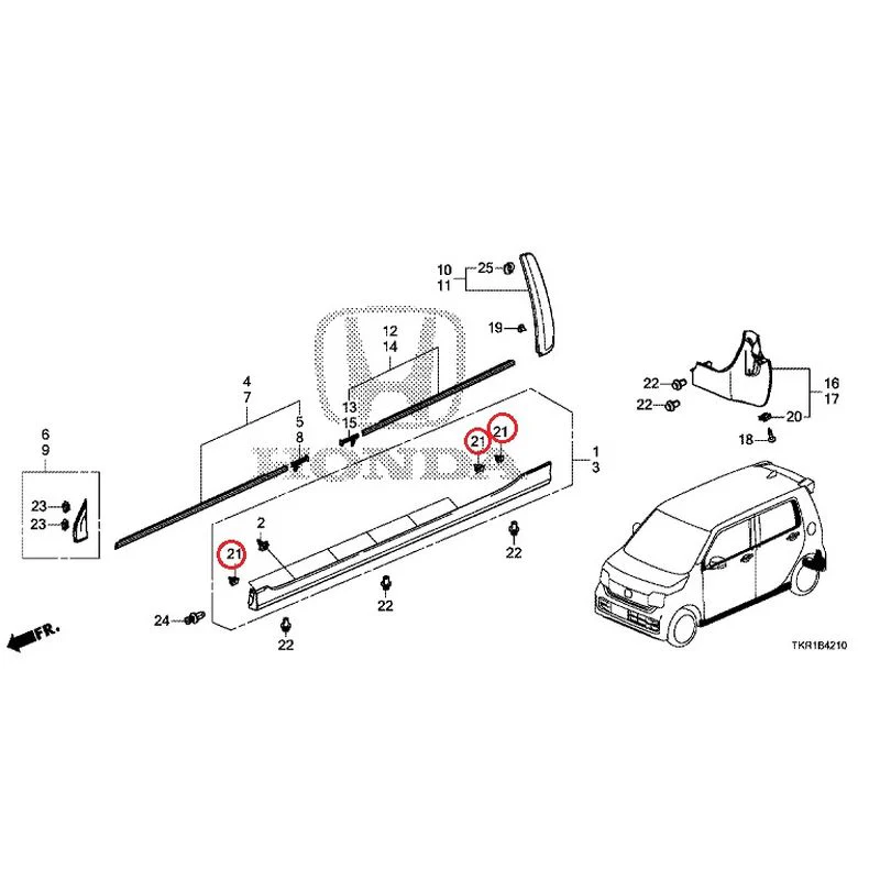[NEW] JDM HONDA N-WGN CUSTOM JH3 2023 Molding/Side Sill Garnish GENUINE OEM - Image 32
