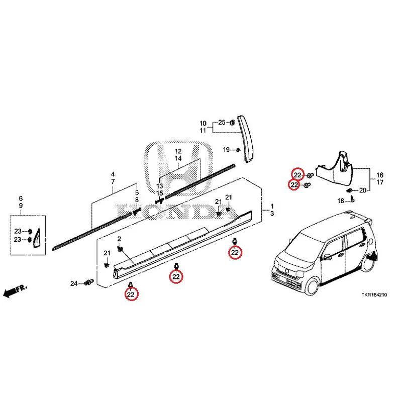 [NEW] JDM HONDA N-WGN CUSTOM JH3 2023 Molding/Side Sill Garnish GENUINE OEM - Image 33