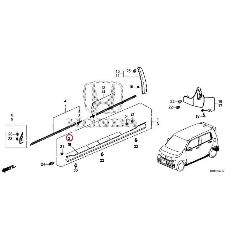 [NEW] JDM HONDA N-WGN CUSTOM JH3 2023 Molding/Side Sill Garnish GENUINE OEM - Image 8