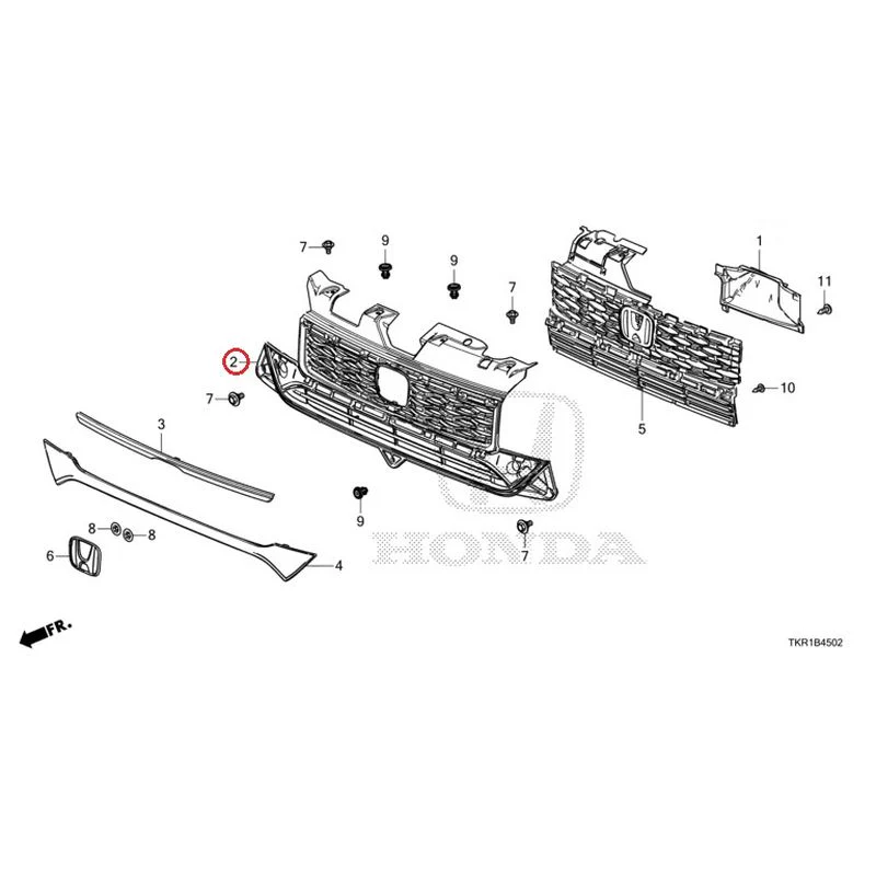 [NEW] JDM HONDA N-WGN CUSTOM JH3 2023 Front Grill (3) GENUINE OEM - Image 2