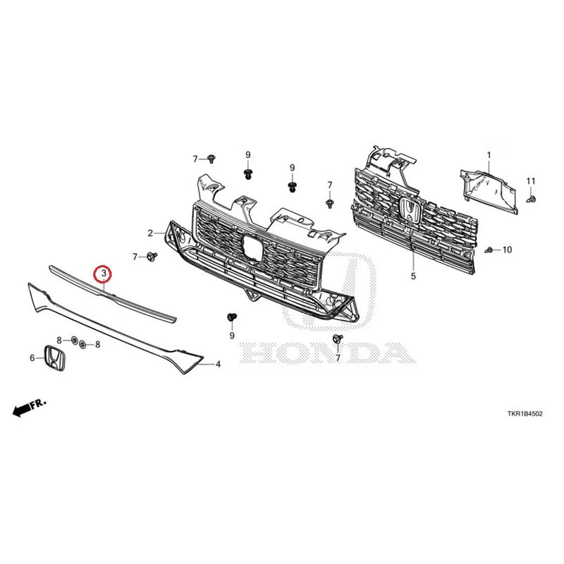 [NEW] JDM HONDA N-WGN CUSTOM JH3 2023 Front Grill (3) GENUINE OEM - Image 3