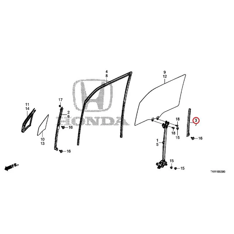 [NEW] JDM HONDA N-WGN CUSTOM JH3 2023 Front Door Glass/Regulator GENUINE OEM - Image 4