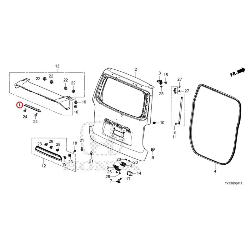[NEW] JDM HONDA N-WGN CUSTOM JH3 2023 Tailgate (2) GENUINE OEM - Image 2