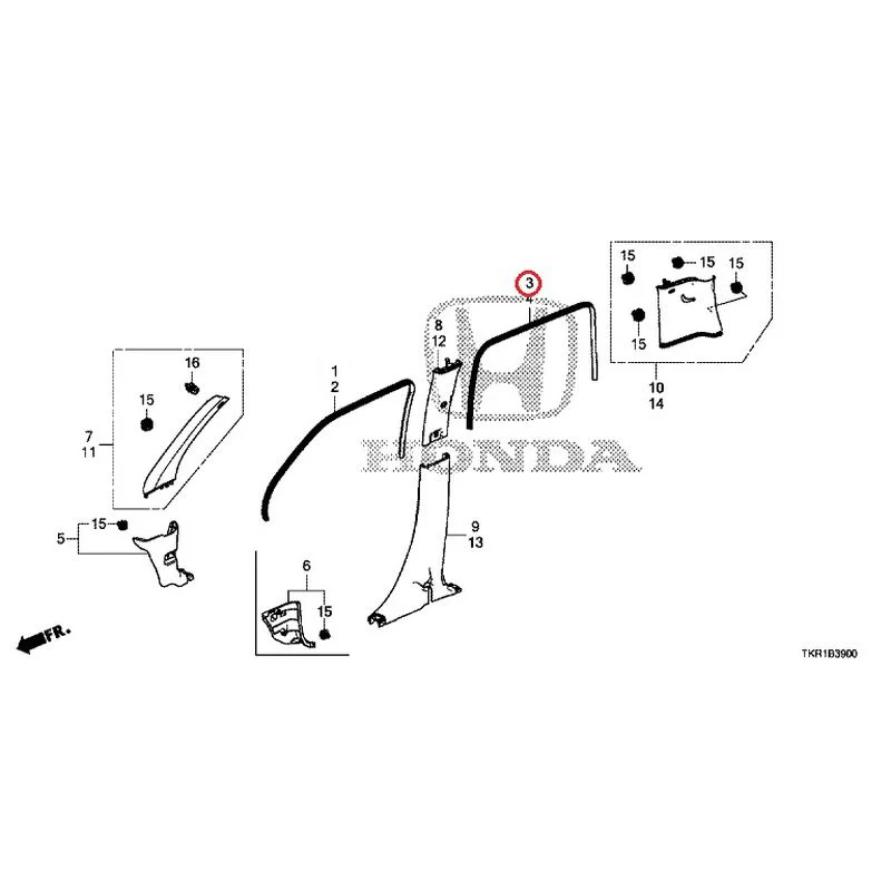 [NEW] JDM HONDA N-WGN JH3 2023 Pillar Garnish GENUINE OEM - Image 4