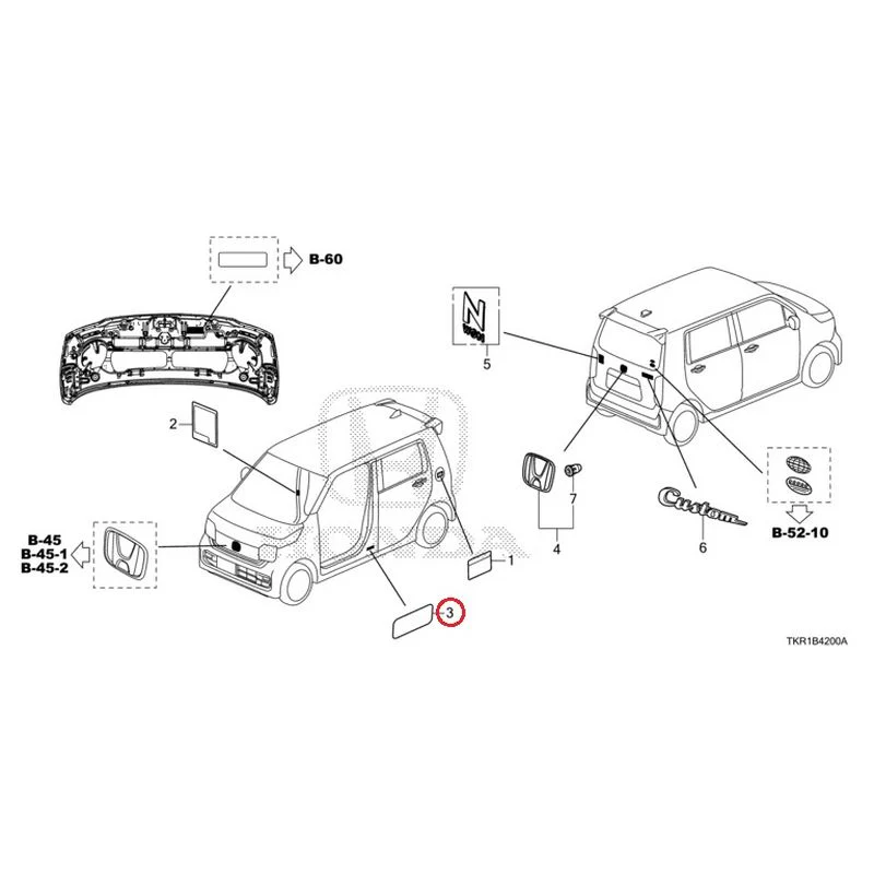 [NEW] JDM HONDA N-WGN JH3 2023 Emblem/Caution Label GENUINE OEM - Image 4