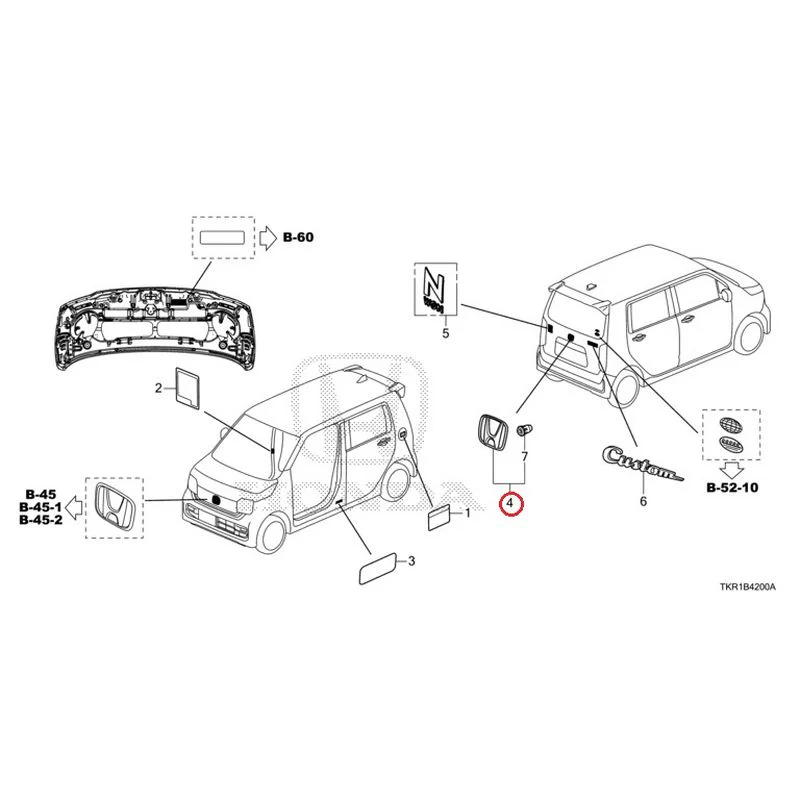 [NEW] JDM HONDA N-WGN JH3 2023 Emblem/Caution Label GENUINE OEM - Image 5