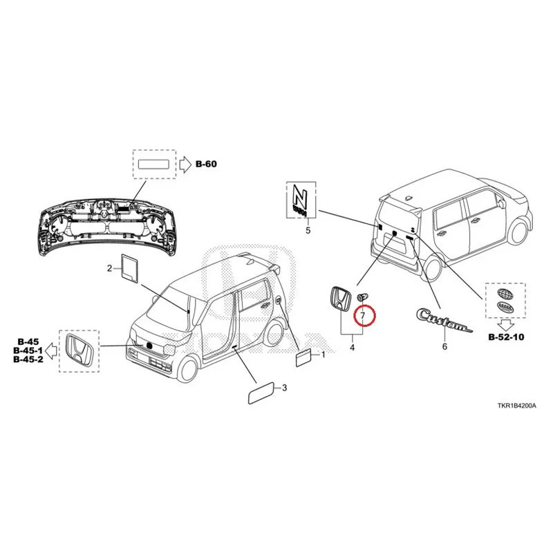 [NEW] JDM HONDA N-WGN JH3 2023 Emblem/Caution Label GENUINE OEM - Image 7