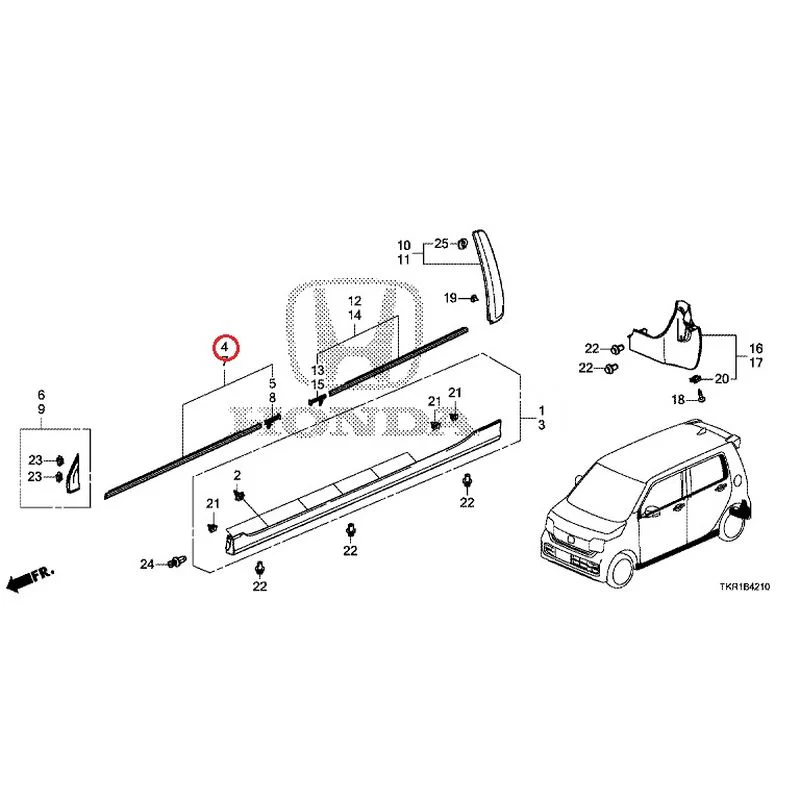 [NEW] JDM HONDA N-WGN JH3 2023 Molding/Side Sill Garnish GENUINE OEM - Image 2