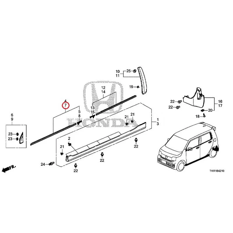 [NEW] JDM HONDA N-WGN JH3 2023 Molding/Side Sill Garnish GENUINE OEM - Image 5
