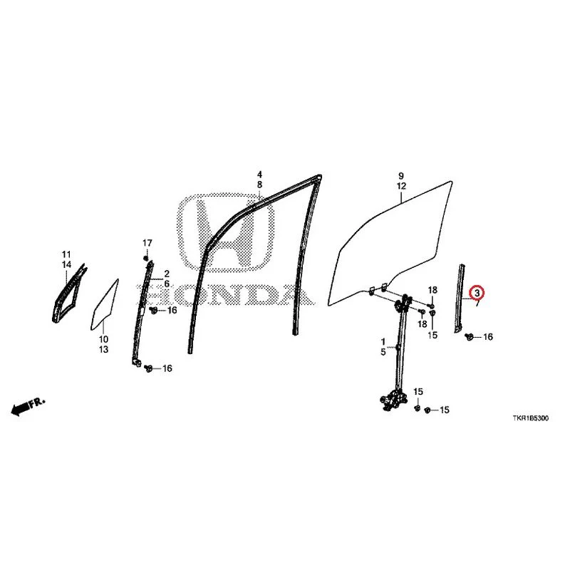 [NEW] JDM HONDA N-WGN JH3 2023 Front Door Glass/Regulator GENUINE OEM - Image 4