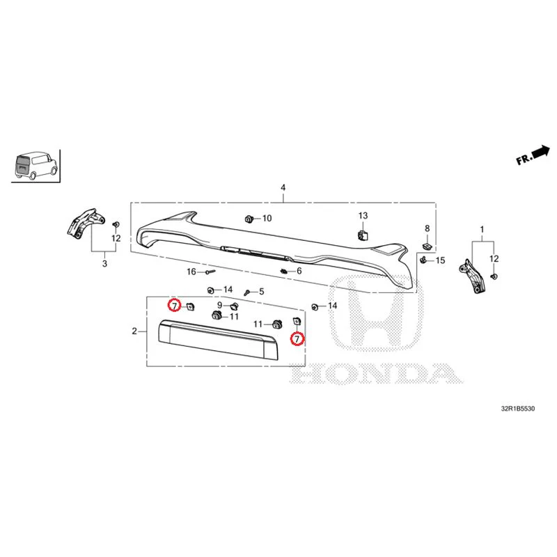 [NEW] JDM HONDA N-BOX JF5 2024 Tailgate Garnish GENUINE OEM - Image 14