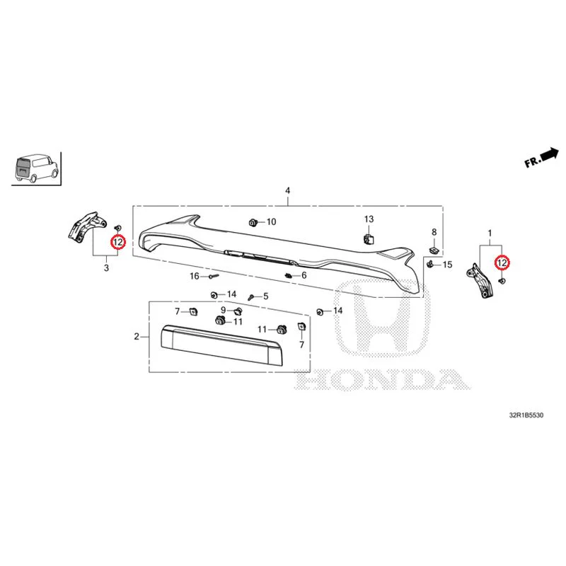 [NEW] JDM HONDA N-BOX JF5 2024 Tailgate Garnish GENUINE OEM - Image 17