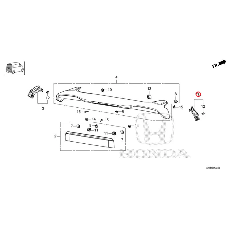 [NEW] JDM HONDA N-BOX JF5 2024 Tailgate Garnish GENUINE OEM - Image 2