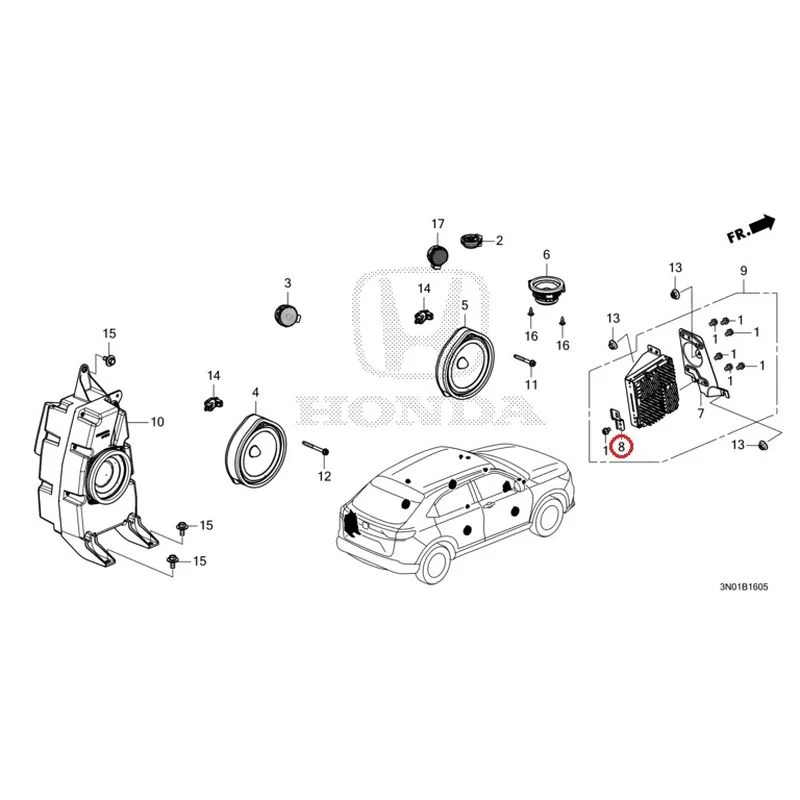 [NEW] JDM HONDA VEZEL e:HEV RV5 2025 Speakers GENUINE OEM - Image 11