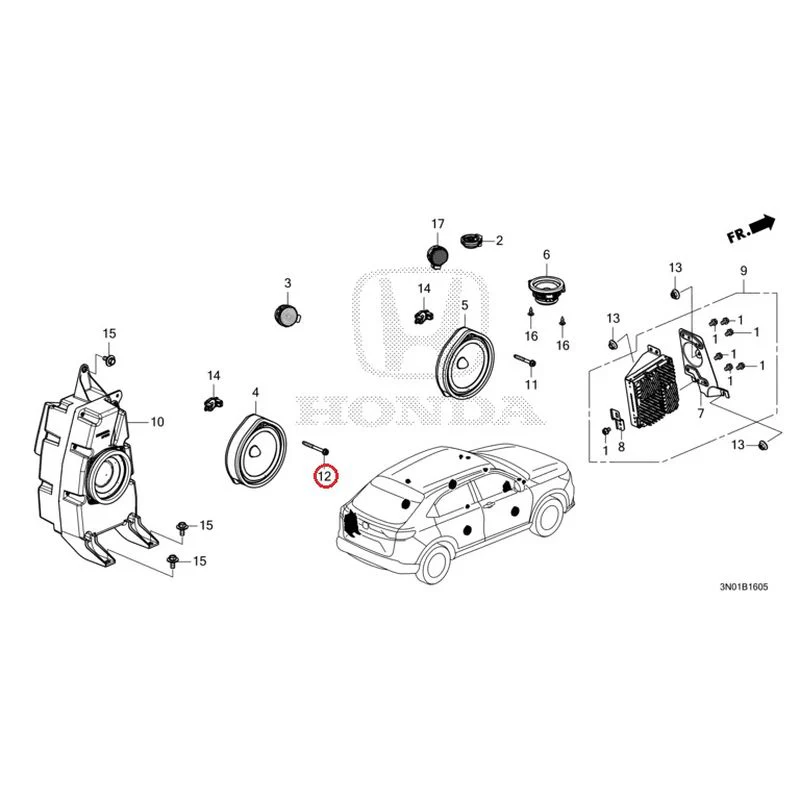 [NEW] JDM HONDA VEZEL e:HEV RV5 2025 Speakers GENUINE OEM - Image 15