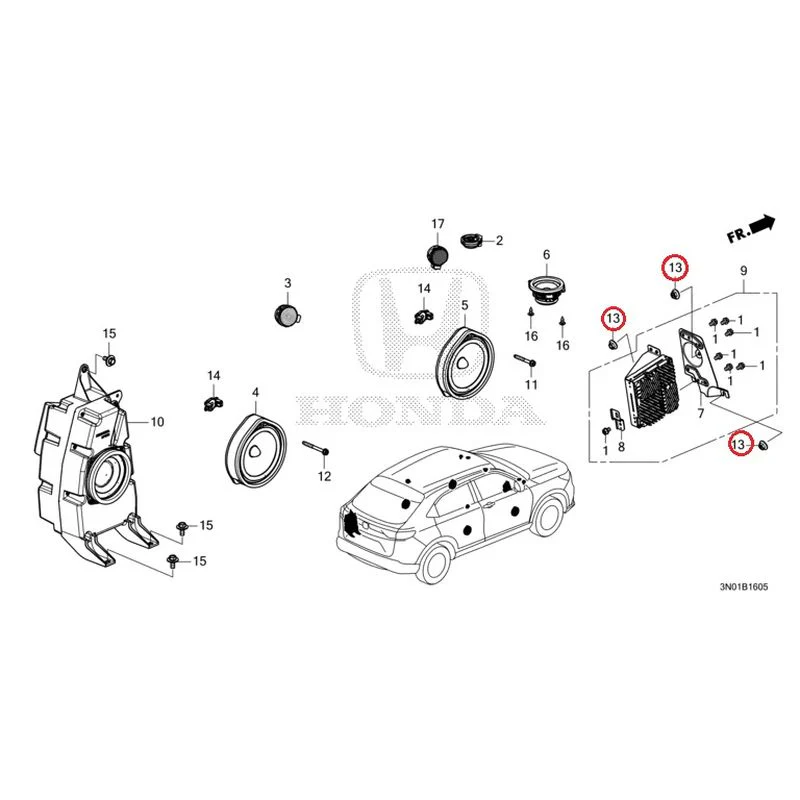 [NEW] JDM HONDA VEZEL e:HEV RV5 2025 Speakers GENUINE OEM - Image 16