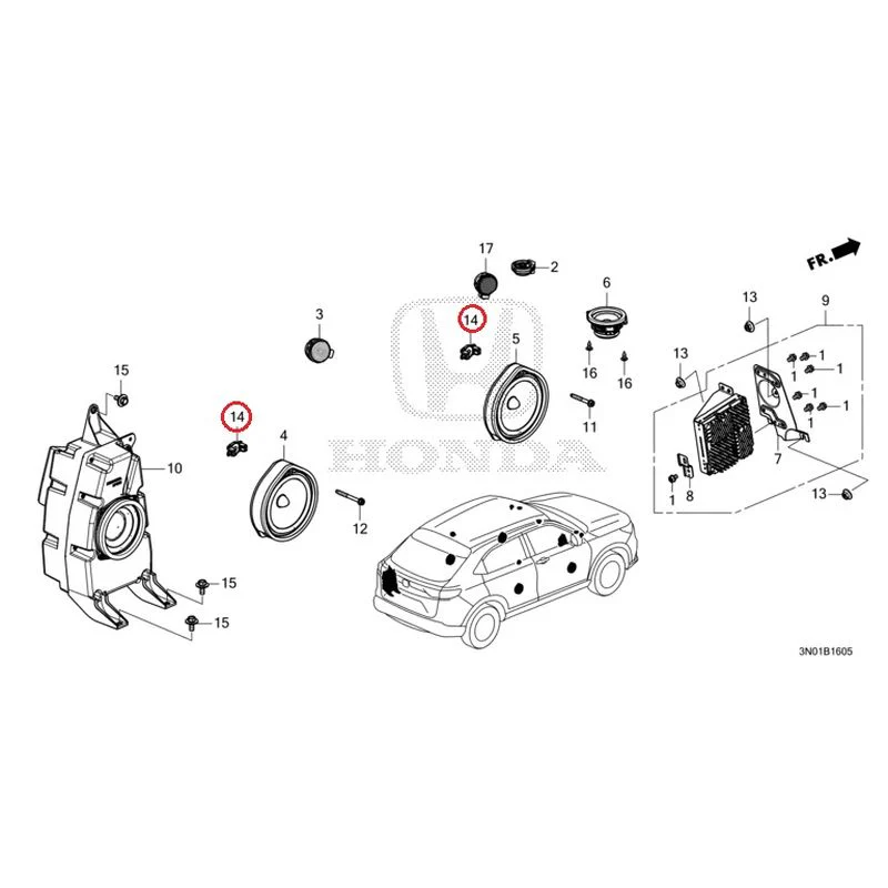 [NEW] JDM HONDA VEZEL e:HEV RV5 2025 Speakers GENUINE OEM - Image 17